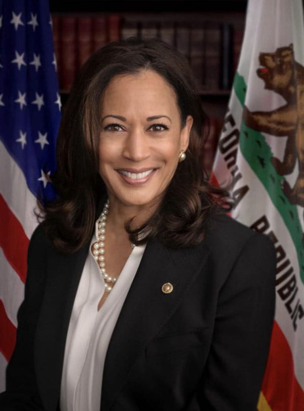 Kamala Harris wearing fine jewellery