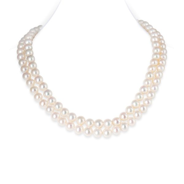 Jackie Double Strand Pearl Necklace- 22 inches
