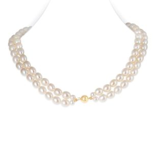 DIANA DOUBLE OVAL PEARL NECKLACE