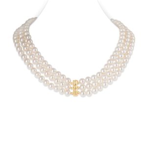 AUDREY TRIPLE PEARL NECKLACE