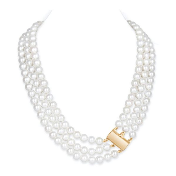 Audrey 3 Strands Pearl Necklace