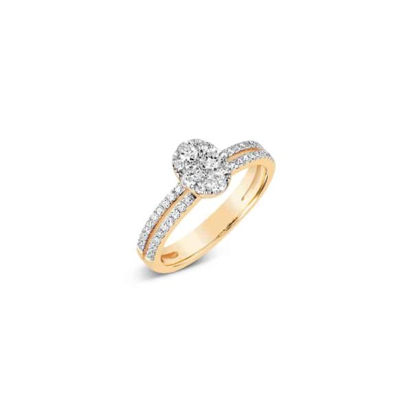 Deana Split Shank Pave Diamond Engagement Ring – Regular