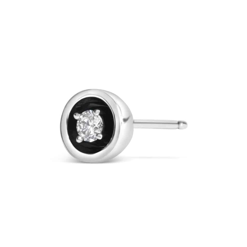Diamond with Enamel Single Stud