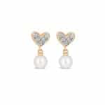Everlasting Love Earrings with Round Pearl Drop/ Small size
