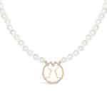 Gemini Zodiac Oval Pearl Necklace