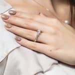 Michelle 3 Stones Pave Shank Diamond Engagement Ring