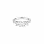 Michelle 3 Stones Pave Shank Diamond Engagement Ring