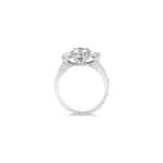 Michelle 3 Stones Pave Shank Diamond Engagement Ring