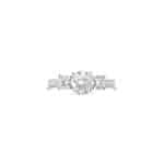 Michelle 3 Stones Pave Shank Diamond Engagement Ring