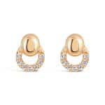 O Diamond with  Japanese Akoya Pearl Earrings