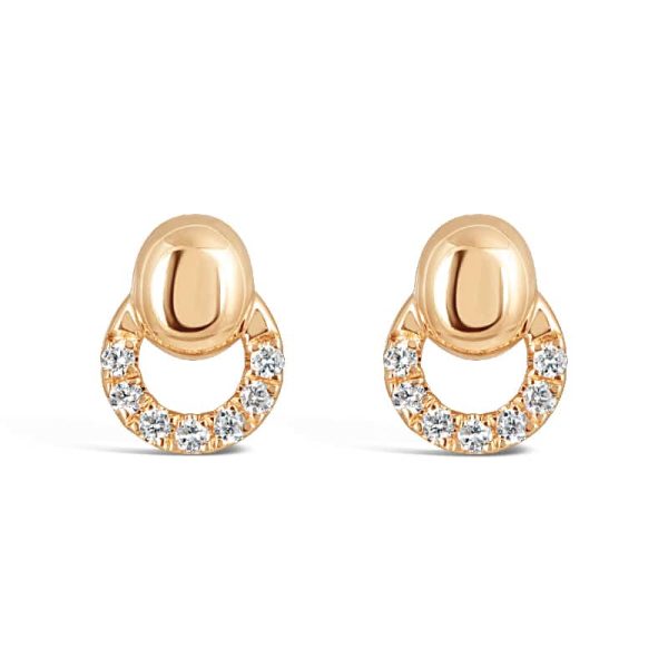 O Diamond with  Japanese Akoya Pearl Earrings