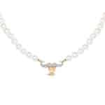 Taurus Zodiac Oval Pearl Necklace