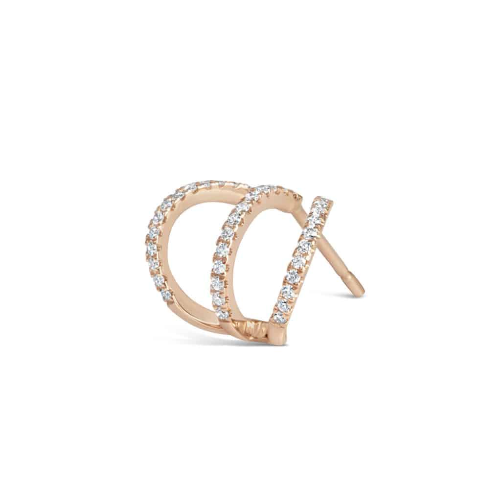 Triple Pave Diamond Single Earring