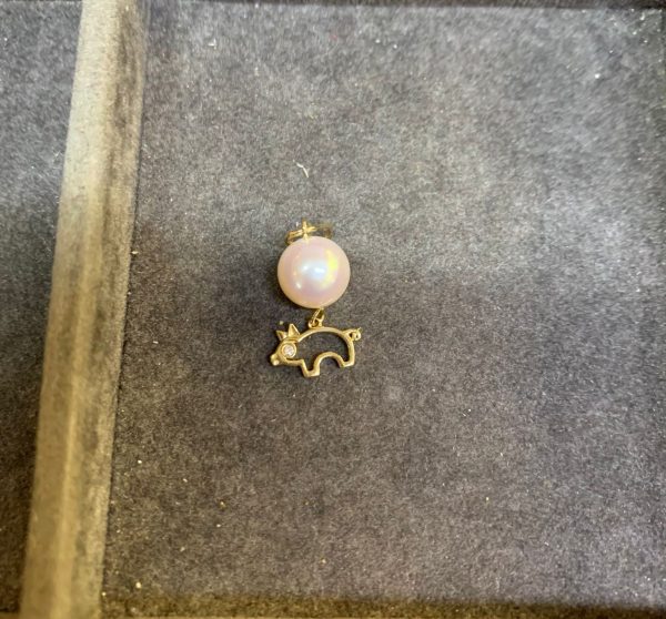 Lunar  Zodiac Pearl Pendant - Pig