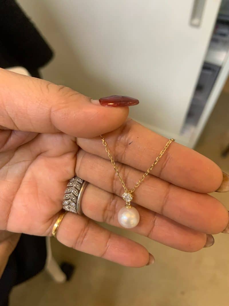 Akari Pearl and Diamond Necklace
