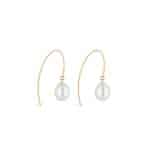 Oval Pearl Long Drop Earrings