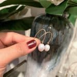 Oval Pearl Long Drop Earrings