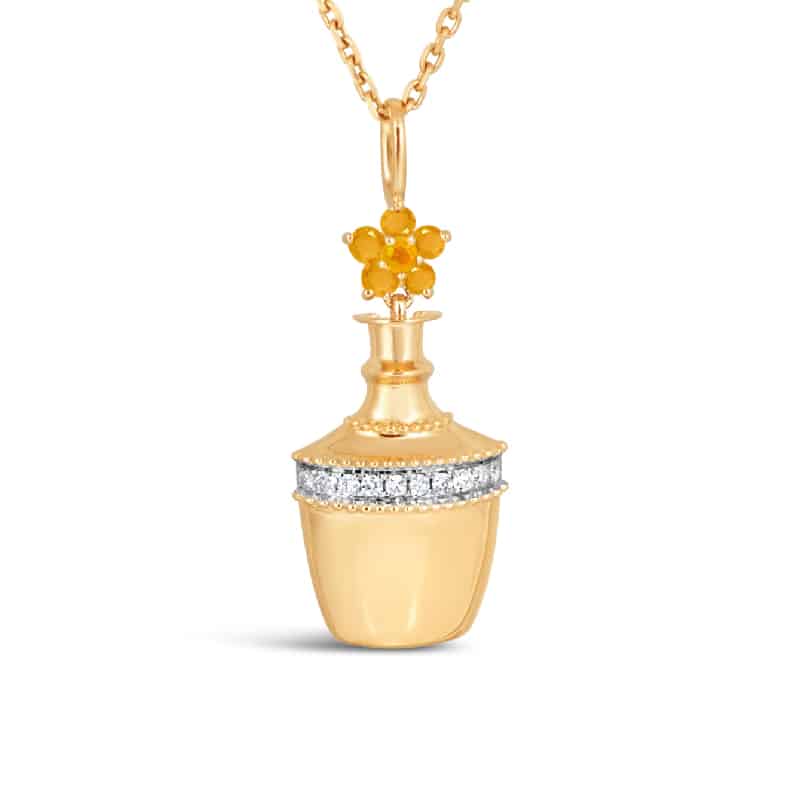 Orange Sapphire Kalash Pendant