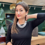 4 Strands Round Pearl Necklace with Silver Clasp