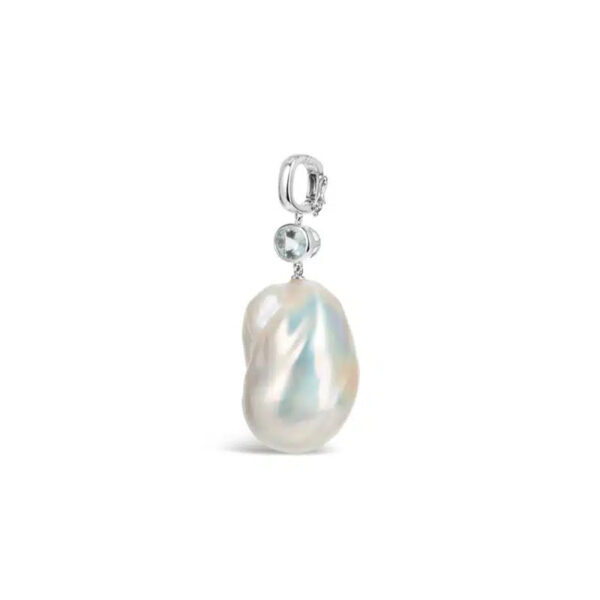 Aquamarine Baroque Pearl Charm