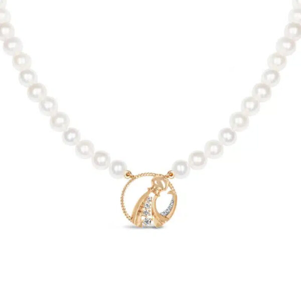 Aquarius Zodiac Oval Pearl Necklace