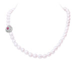 Bella Lavender Oval Pearl Necklace /Ruby Clasp