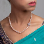 Bella Lavender Oval Pearl Necklace /Ruby Clasp