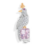 Bird on a Gem Brooche