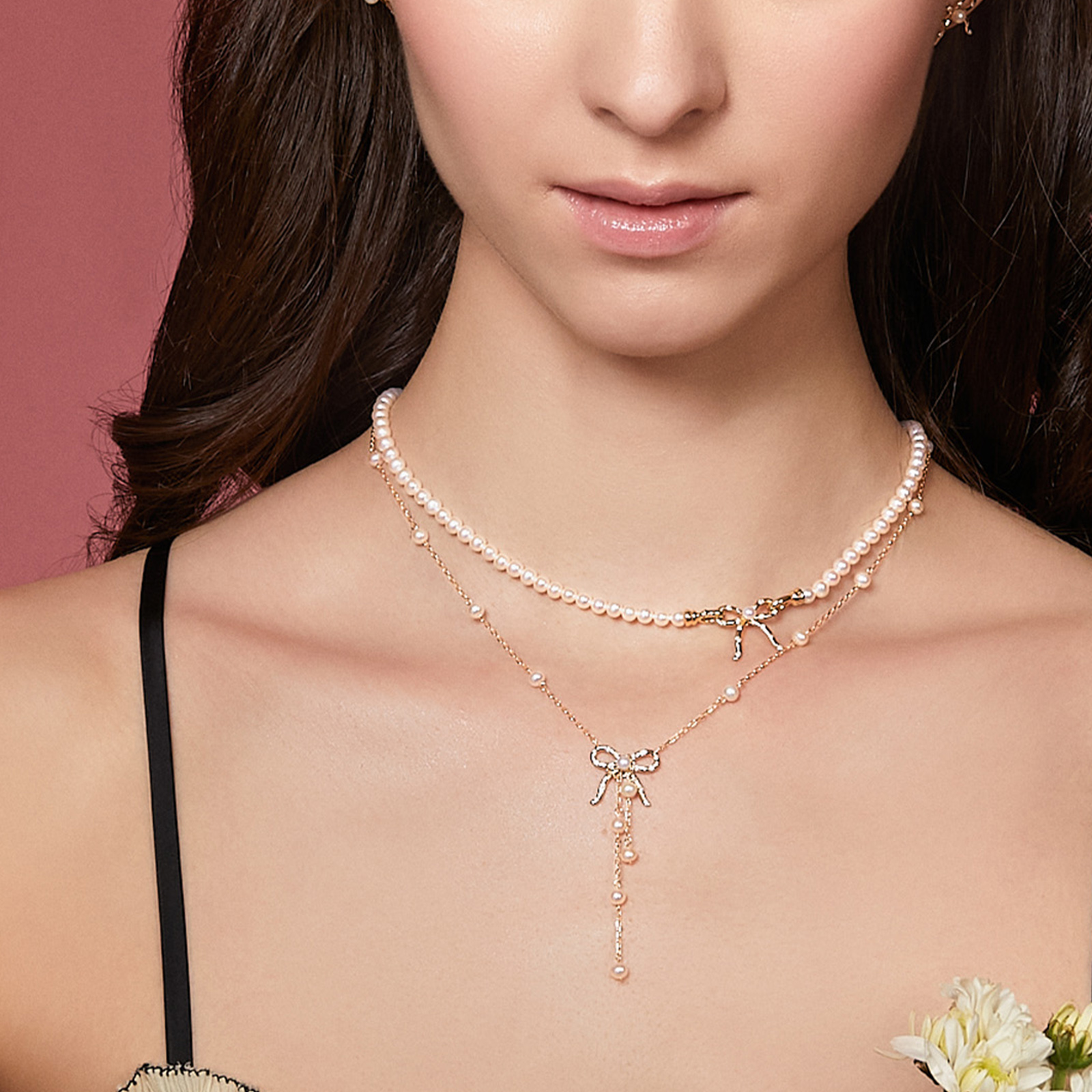 Blushing Bow Center Necklace
