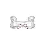 Blushing Bow Cuff Bracelet (Silver)