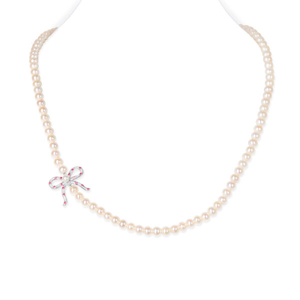 Blushing Bow Side Necklace