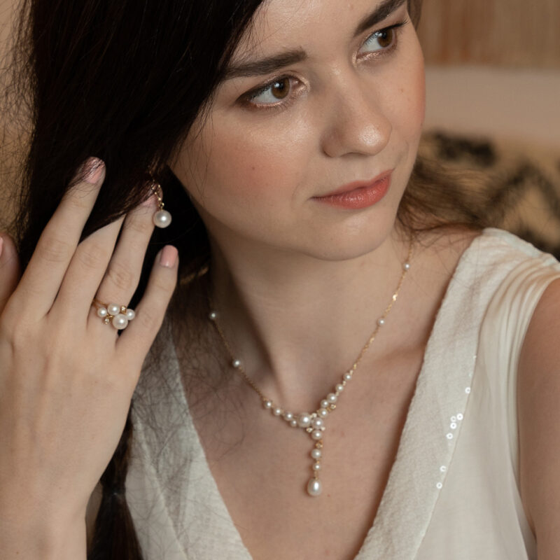 Bubbles Pearl & Diamond Ring