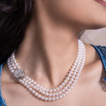 Cher 3 Strands Lavender Round Pearl Necklace