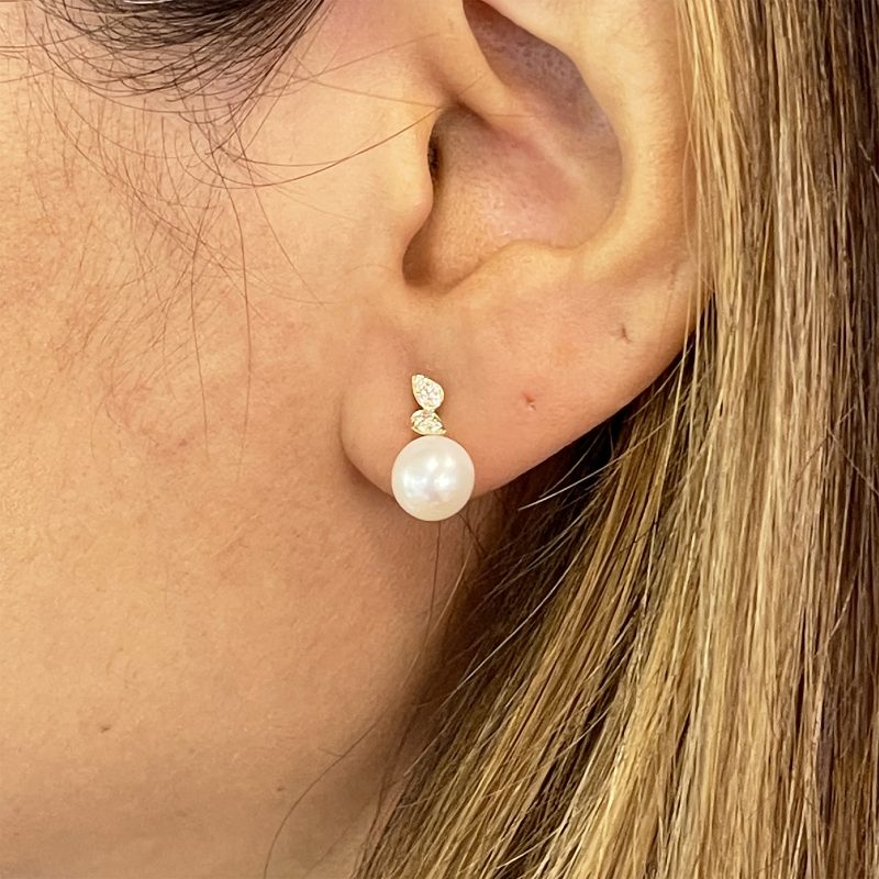 Dew Drop Pearl Diamonds Earrings