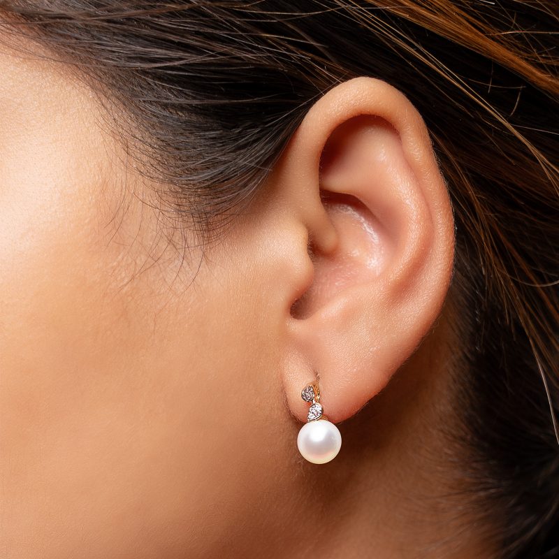 Dew Drop Pearl Diamonds Earrings