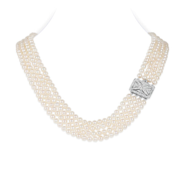 Elizabeth 4 Strands Round Pearl Necklace