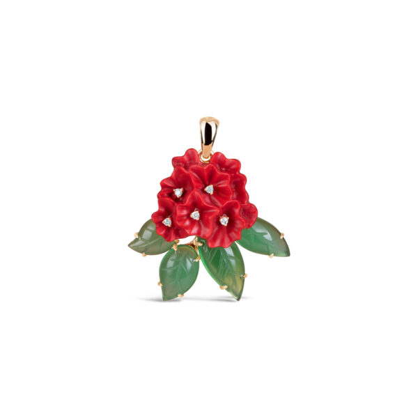 Enchanting Diamond Laligurans Pendant (Red/Green)
