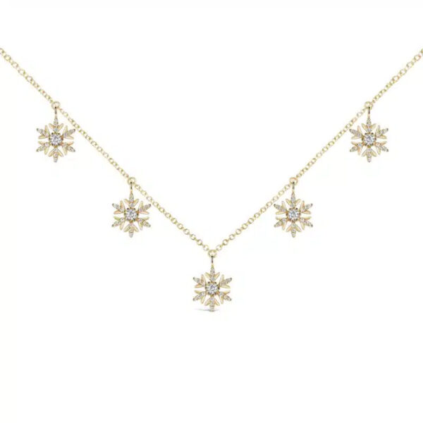 Five Snowflake Diamond Necklace