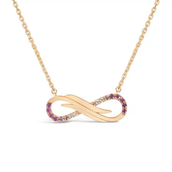 Forever Love Infinity Pink Sapphire Necklace