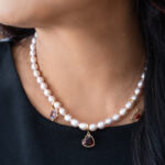 Heart Beat Charm / Pendant - Garnet