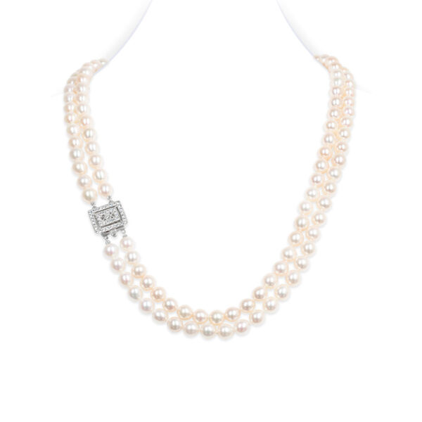 Kamala Double Strands Oval Pearl Necklace