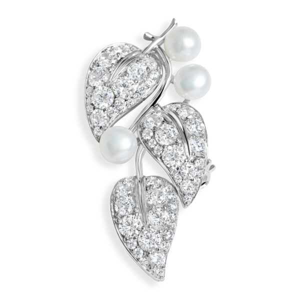 Leaf and Pearl Brooche