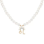 Leo Zodiac Oval Pearl Necklace