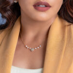 Luminous Diamond and Pearl Heart Necklace