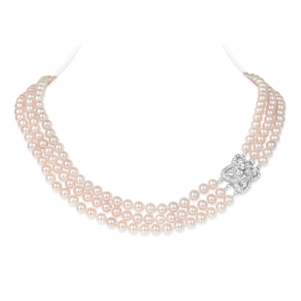 Lydia 3 Strands Light Lavender Pearl Necklace