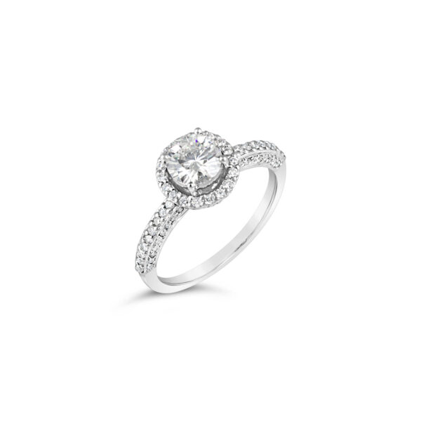 Montse Diamond Halo Engagement Ring