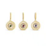 Gaze of Gold Round Evil Eye Pendant