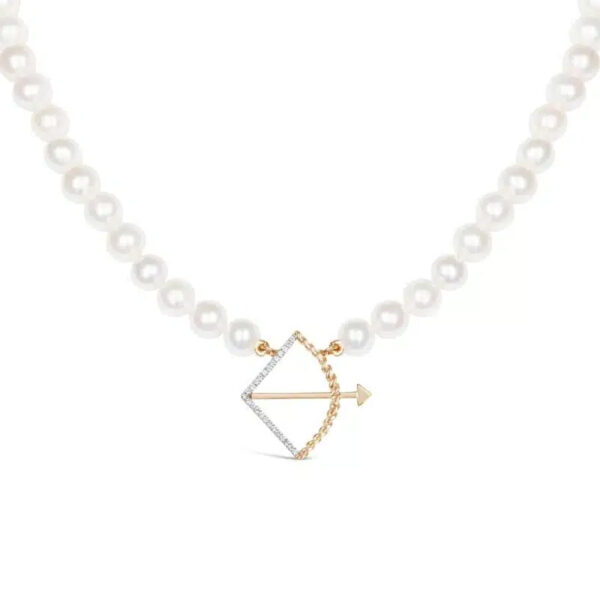 Sagittarius Zodiac Oval Pearl Necklace