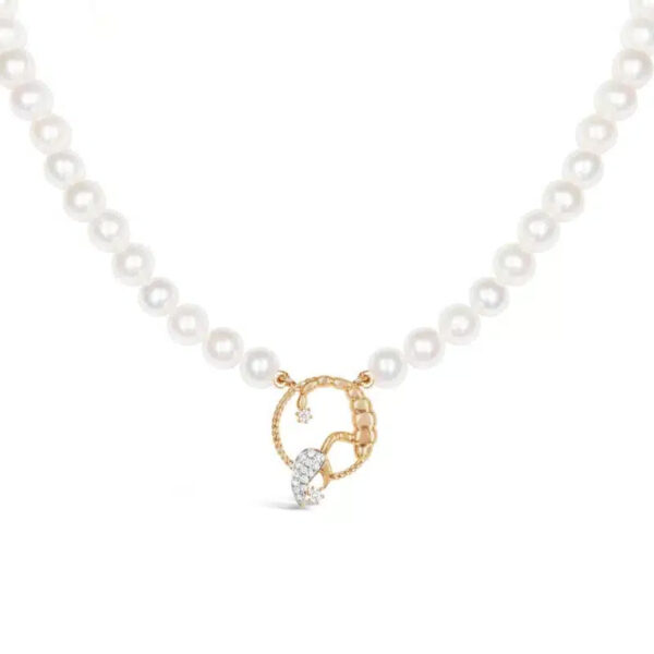 Scorpio Zodiac Oval Pearl Necklace