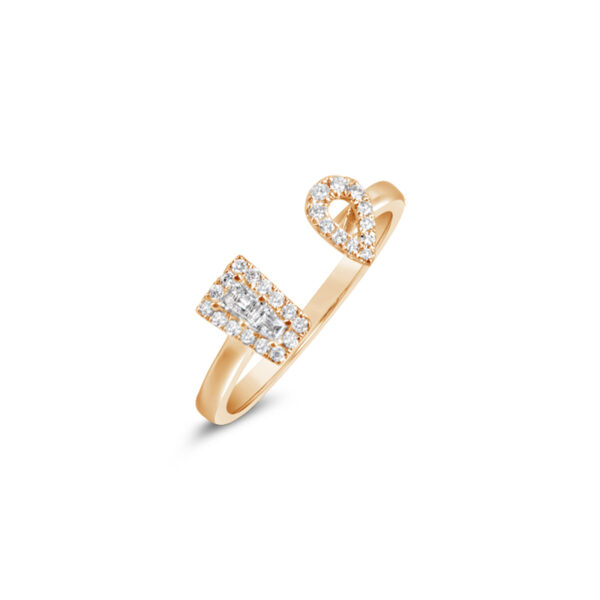 Toi Et Moi Trapezoid and Pear Diamond Ring